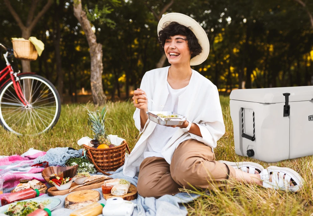 outdoor beverage bar with cooler