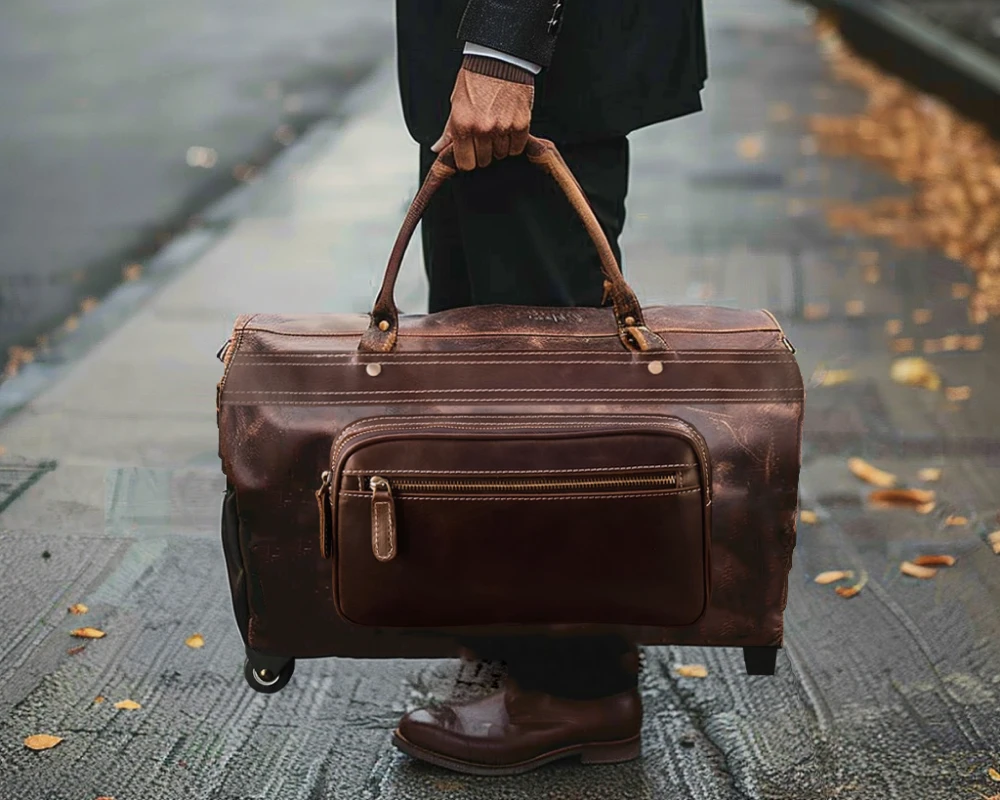 leather carry on case